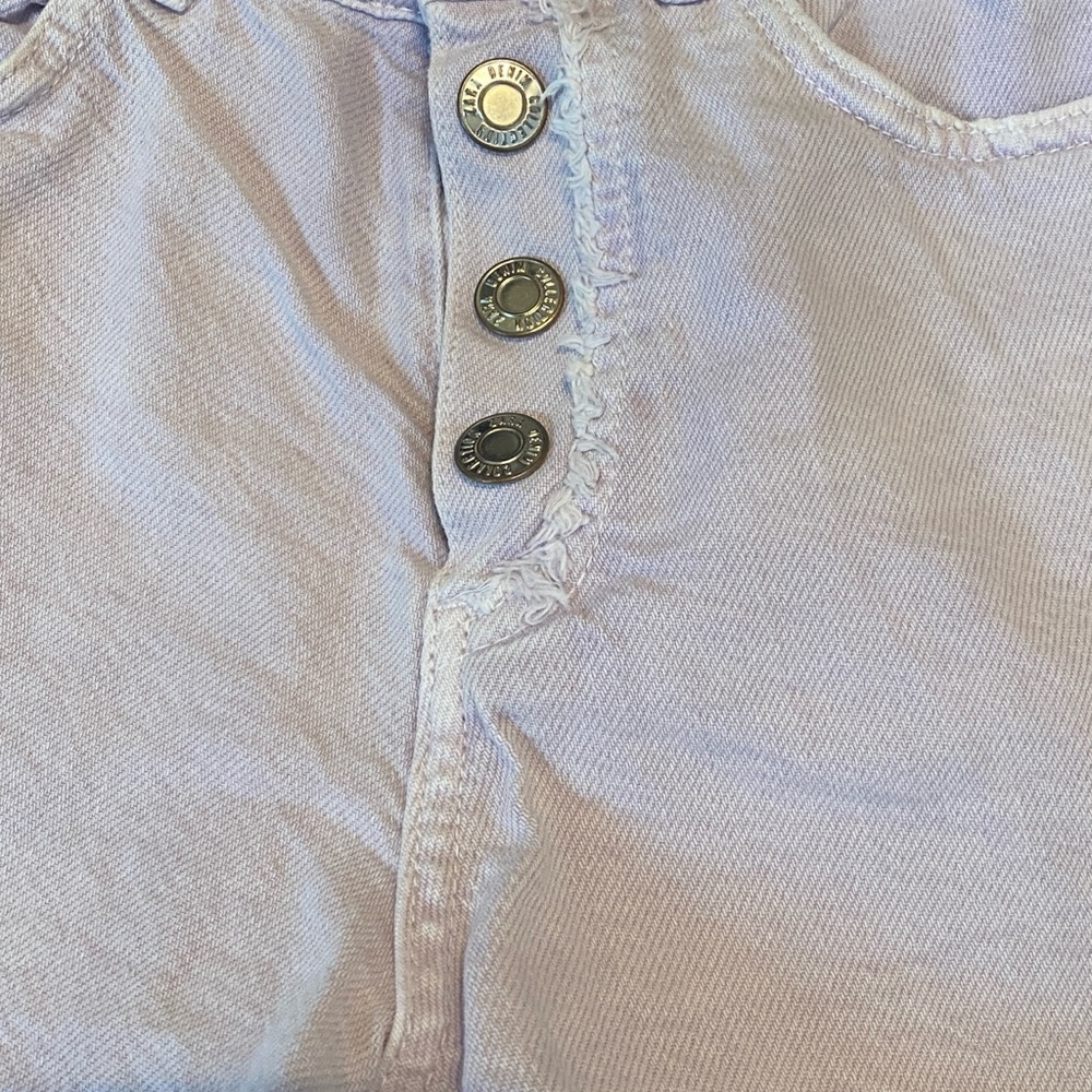 Zara Pink Distressed lilac Denim Jean Shorts - Picture 4 of 7